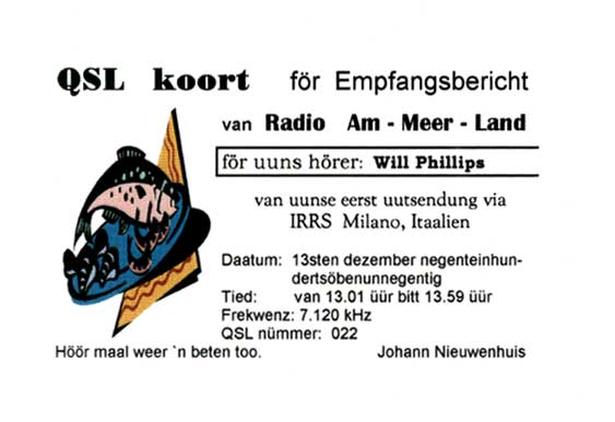 Radio Am-Meer-Land QSL card