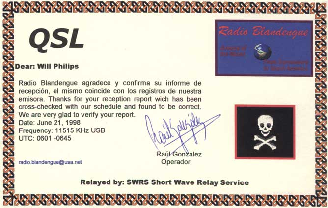 Radio Blandengue QSL card