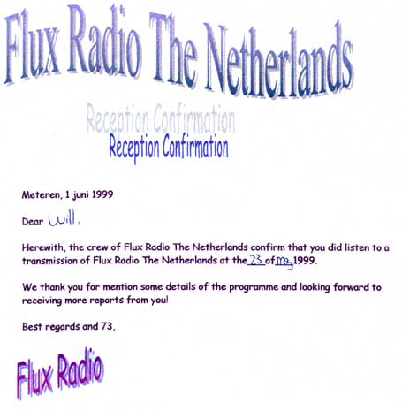 Flux Radio QSL