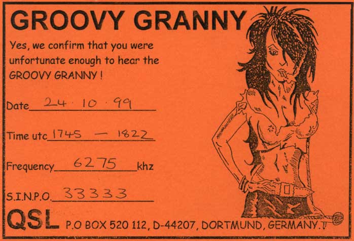 Groovy Granny QSL card