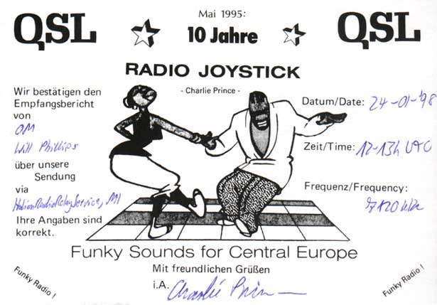 Radio Joystick QSL card