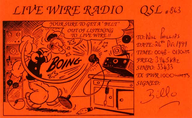 Livewire Radio QSL card