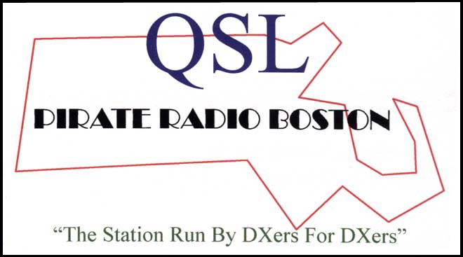 Pirate Radio Boston QSL card (front)