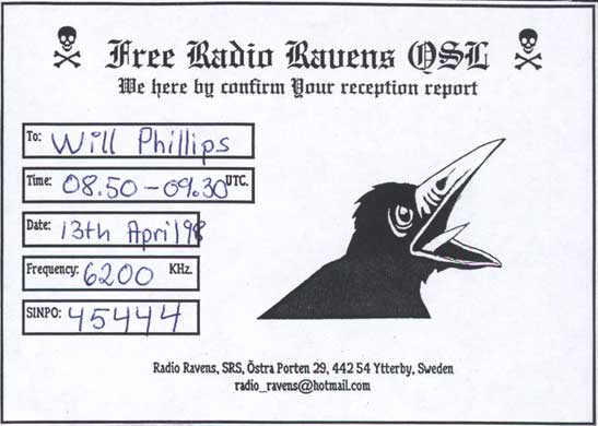 Radio Ravens QSL card