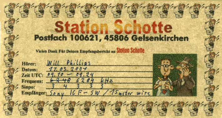 Station Schotte QSL card (front)