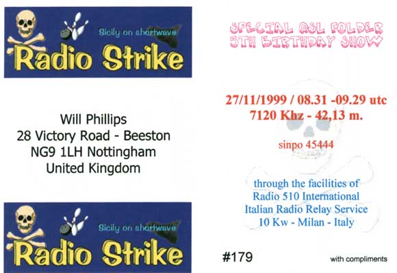 Radio Strike QSL