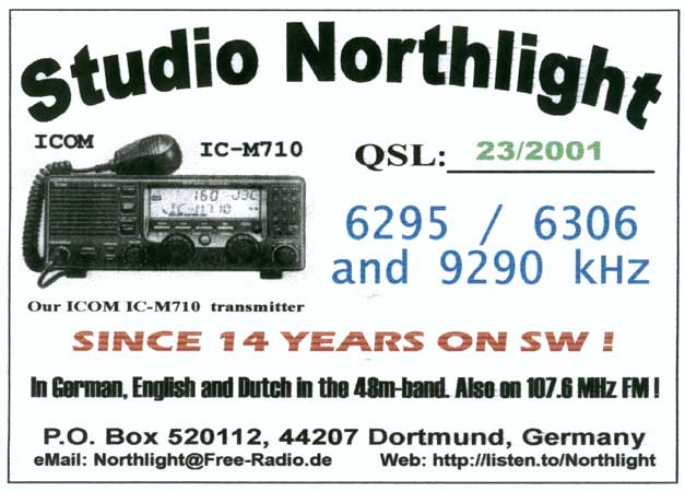 Studio Northlight QSL card
