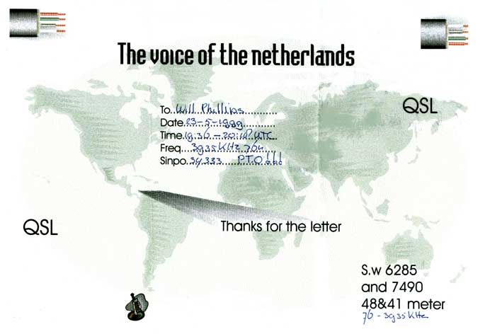 The Voice of the Netherlands QSL