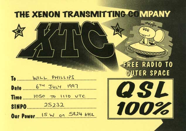 Xenon Transmitting Company QSL card