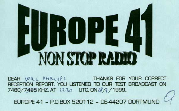 Europe 41 QSL