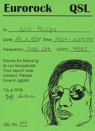 Eurorock QSL card (back)