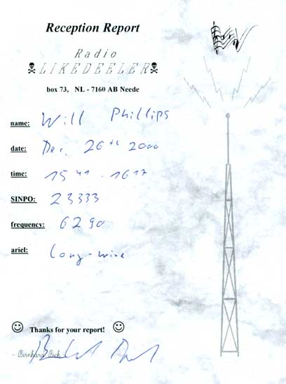 Radio Likedeeler QSL (back)