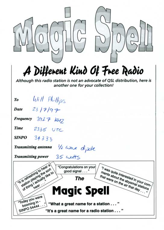 The Magic Spell QSL