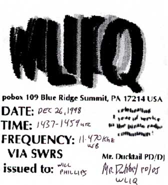 WLIQ QSL card