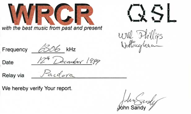 WRCR QSL card